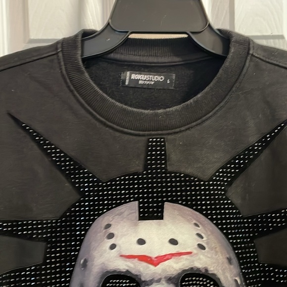 UNISEX ROKUSTUDIO Ghost Town Jason Crew Neck LONGSLEEVE SWEATSHIRT SIZE L Black - Picture 7 of 9